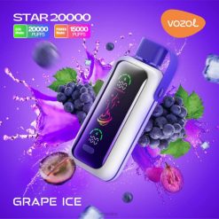 VOZOL Disposable Vape - VOZOL STAR 20000 GRAPE ICE 8LT69